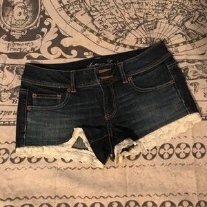 AEO Jean Shorts with Lace Line Detail